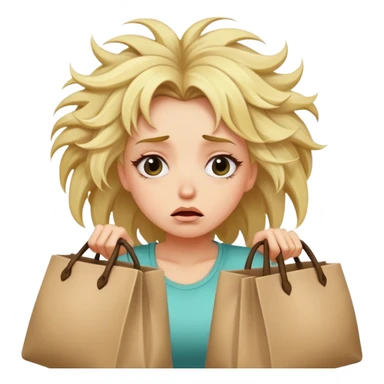 Crazy hair Tired blonde girl with sleepless bags sticker