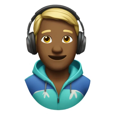 surfer with headphones on sticker