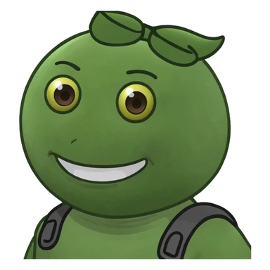 Game Theory logo emoji, green gear with black center, surrounded by sparkles sticker