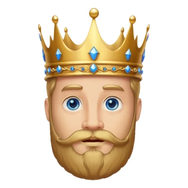 Bearded King, King with golden beard and ornate crown. sticker