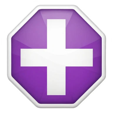 purple octagonal sticker, small Swiss flag in center, official look, no text, no trash bag sticker