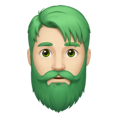 green long hair and beard man sticker