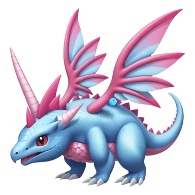 Finned scaly furry maned Diancie-Palkia-Amaura-Aurorus-Salamence-aesthetic-fusion sticker