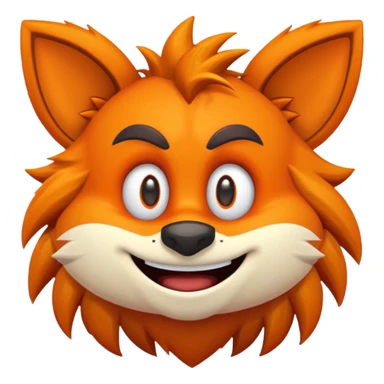 Crash Bandicoot character emoji style sticker
