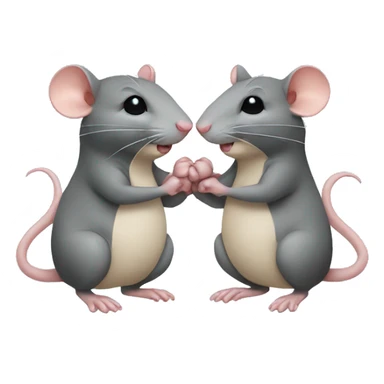 Rats holding hands sticker