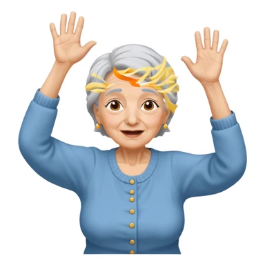 Old lady hands up raise the roof dancing  like she doesn’t care  sticker