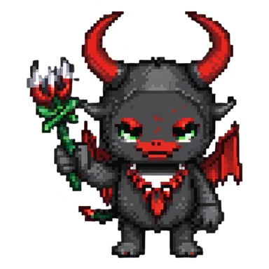 devil character saying thank you sticker