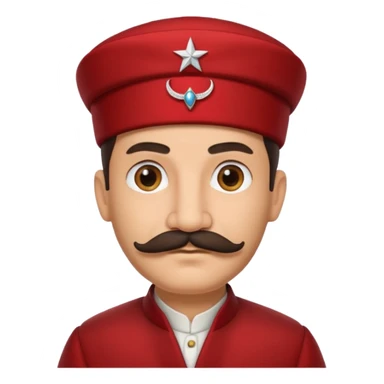 I want an emoji of a turkish man with a mustache with him wearing the traditional red thing on top of their head sticker