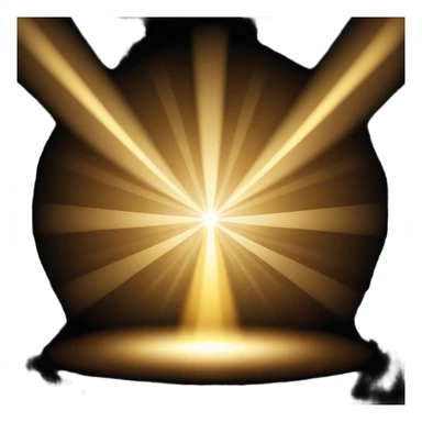 Cinematic Realistic Stage Spotlight, a focused beam of golden light cutting through the darkness, subtle dust particles visible in the air, glowing with an electrifying, dramatic energy. sticker