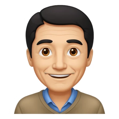 Old man with black hair and eyes but handsome sticker