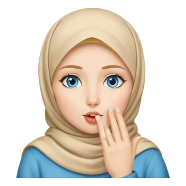 Hijab Girl with blond hair blue eyes beautiful finish and sending lovely kisses  sticker
