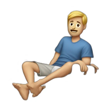 lazy guy in a tv sticker