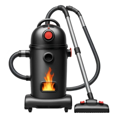 charred burning vacuum cleaner sticker