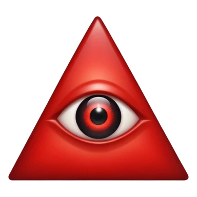 A blood-red triangle with a glowing eye inside, symbol of FOE sticker