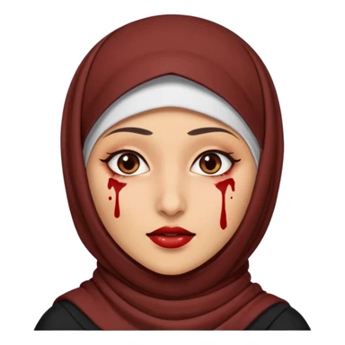 Lady with hijab with blood on her face  sticker