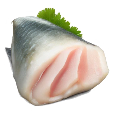 Pacific cod fillet with silver skin steak sticker