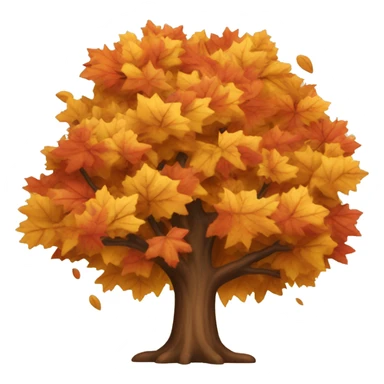 autumn tree with leaves falling  sticker