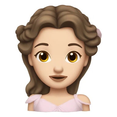 sleeping beauty brunette shoulder length hair white girl with silk pillow sticker