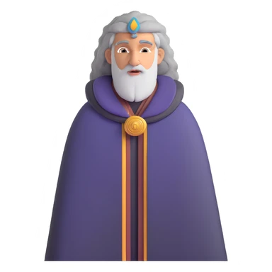 profile portrait of an Egyptian historian with long curly grey hair, wearing an Egyptian cloak, large aquiline nose sticker