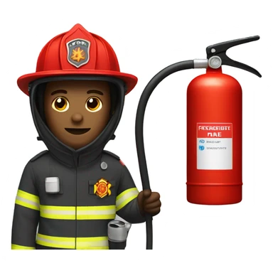 Firefighter and fire extinguisher  sticker