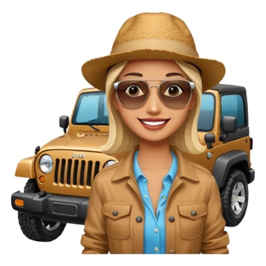 Объедини изображения машины внедорожника по типу wrangler и спортсмена sticker