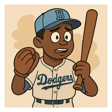 Light blue Little people pictures a boy Jackie Robinson Witam by 20 Label Sanches Vegas Mustined by Linzie Heater sticker