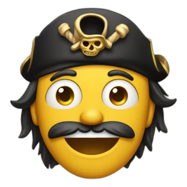 a pirate man's face with Tears of Joy sticker