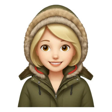 lady in parka sticker