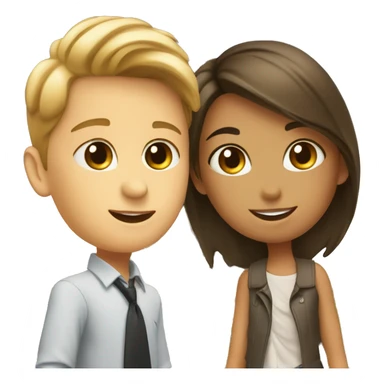 Girl and boy in front of eiffel tower sticker