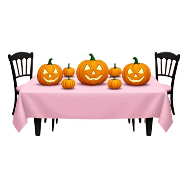 pastel pink halloween table setup sticker