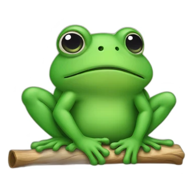 Sad frog and a stick in his back sticker