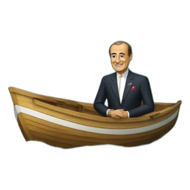 chirac en barque sticker