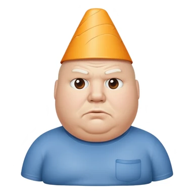 fat man with cone head sticker