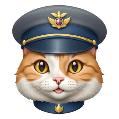 cat with a smirk wearing a cadet hat sticker