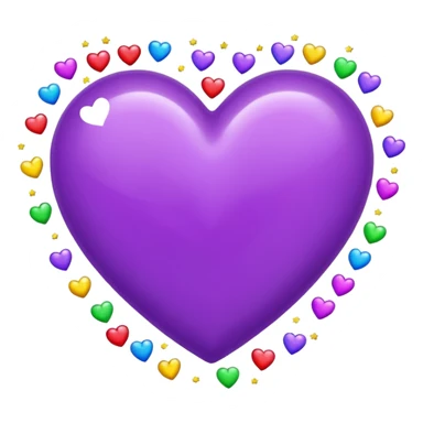 purple heart with confetti sticker
