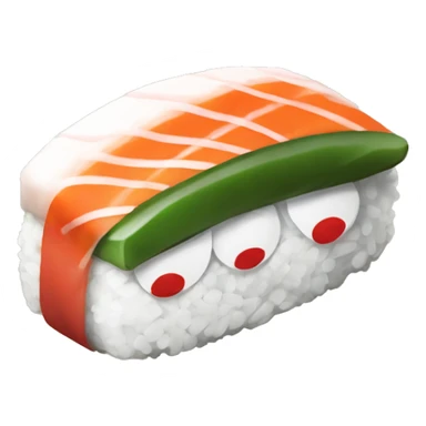 a sushi nigiri but with a old cuphead look sticker