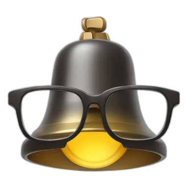 bell with glasses sticker