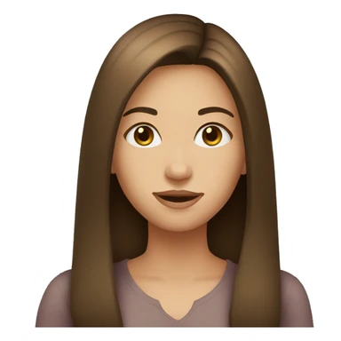 YOUNG LADY, LARGE BROWN HAIR, STRAIGHT HAIR sticker