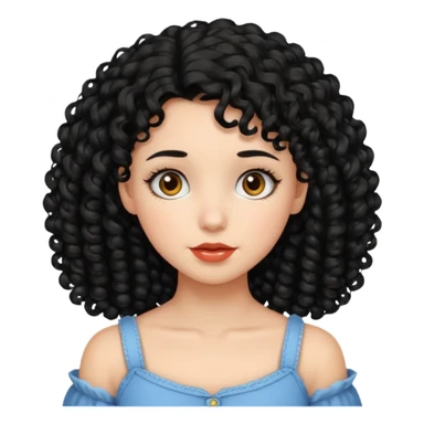 Menina de cabelo cacheado preto e abaixo do ombro  sticker