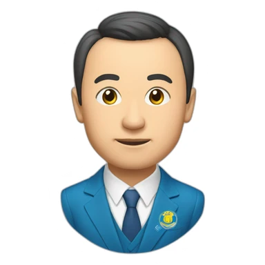 nazarbaev with NIS school logo sticker