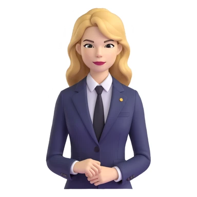 Michelle Monaghan with honey blonde hair as CEO in business suit sticker