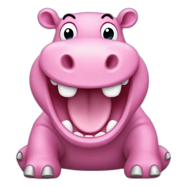 laughing pink hippo sticker