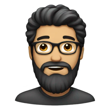 handsome man with full beard having black coloured hair and spectacles  sticker