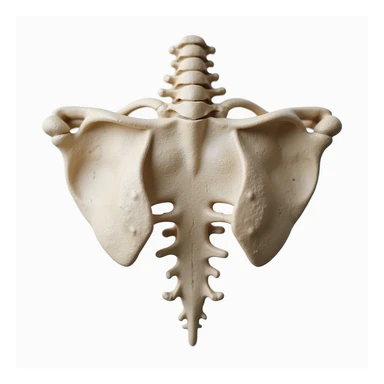 detailed anatomical scapula, isolated on white background, realistic style, superior view sticker