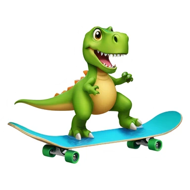 A dinosaur on a skateboard in the water sticker