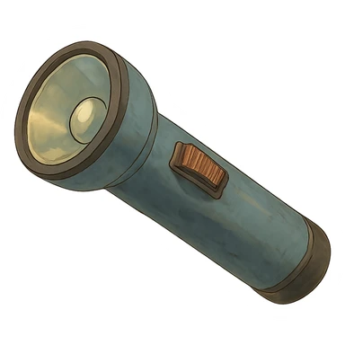realistic flashlight icon in ghibli style sticker