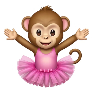 Monkey in a pink tutu sticker