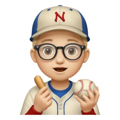 num num eatting with a baseball cap and glasses sticker