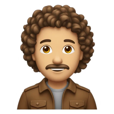 un mec brun avec des cheveux bouclé et rasé du coter sticker