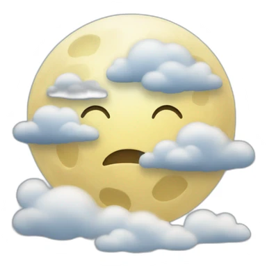 Moon in cloud sticker
